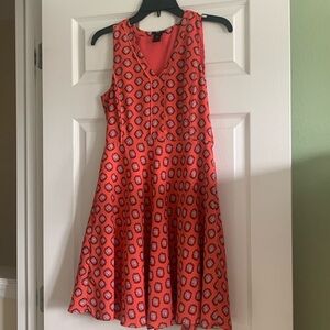 Orange, black print dress. Size 4P
